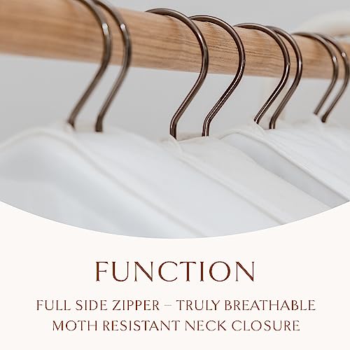 Hayden Hill Luxury Organic Cotton Garment Storage Bag - Short 40 Inch - Breathable Hanging Clothes Bag for Short Dresses, Jackets & Suit Bags for Closet Storage - Certified Carbon Neutral3