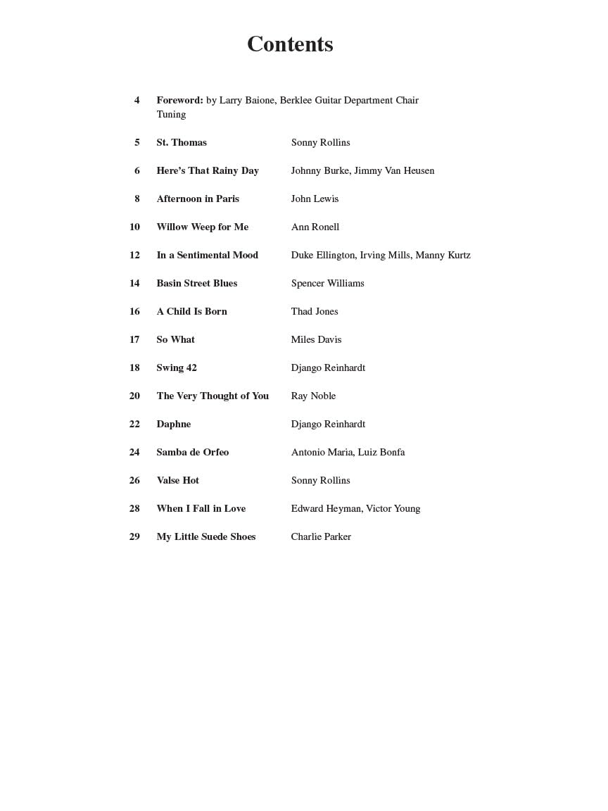 A Modern Method for Guitar - Jazz Songbook, Vol. 1 Book/Online Audio
