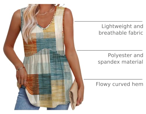 Image of OFEEFAN Womens Tank Tops 2025 Flowy Peplum Tops for Women Dressy Sleeveless V Neck Babydoll Tank Tops