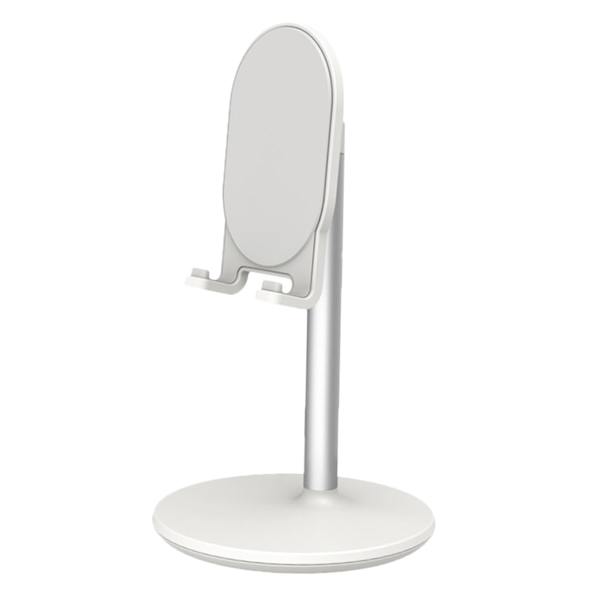Supporto per Telefono e Tablet Bianco in Lega, Pratico da Scrivania | Casa e Ufficio, Anti-slip e Flessibile, 1 Pezzo, Supporto Semplice per Uso Quotidiano