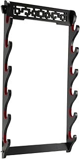 Sword Holder Katana Wall Mount - 6 Tier Samurai Sword Display Rack Wand Wakizashi Tanto Wall Hanger Sword Rack Sword Stand Display