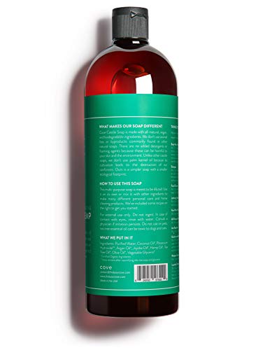 Cove Castile Soap Tea Tree - 1 Liter / 33.8 Fl Oz - Organic Argan, Jojoba, And Hemp Oils #TOP1