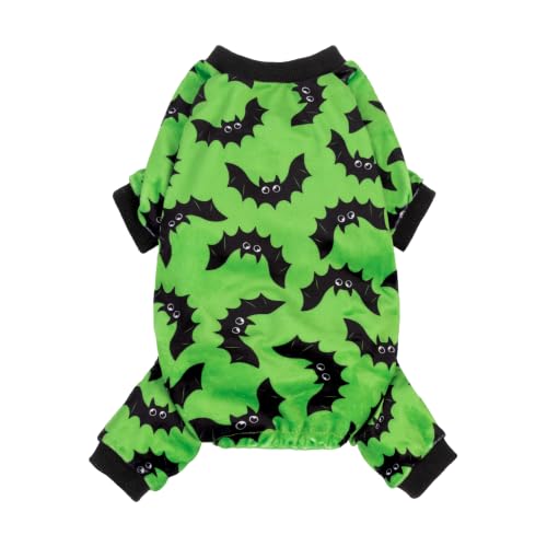 Image of Fitwarm Halloween Bat Dog Pajamas, Funny Costumes for Small Dogs Boy Girl, Pet Outfit, Lime Green, Black, XXL