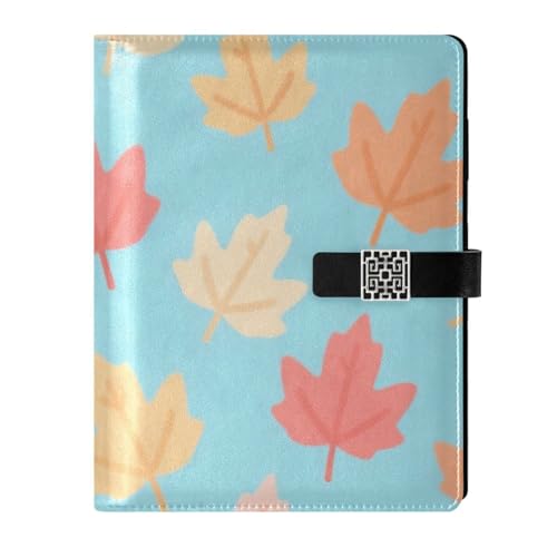 Carnet en cuir feuille d'érable bleu pour vos notes de voyage