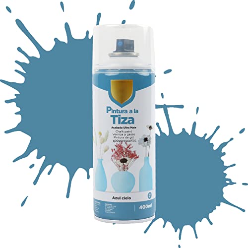 Etrexonline Pintura en Spray Ultra Mate a la Tiza, Chalk Paint Spray, Ideal para Metal,Madera y Cerámica, Acabado de Estilo Vintage - Colores Azul Cielo (400ml, 1 Unidad)