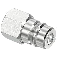 PATIKIL 1Pack Hydraulische Schnellkupplung Karbonstahl G1/2 Buchse 0.85 Leitung Silber