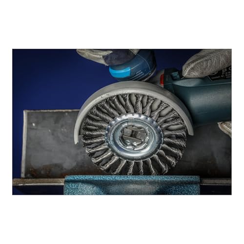 Image of PFERD Pipe, Round Brush, 125 x 6 mm, Knotted, 0.50 mm Steel Wire, X-Lock (22.23 mm), 43302521 - for Quick and Comfortable Tool Changes