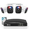 Swann Security Camera System, 1080p DVR Bullet Surveillance Cameras with 1TB HDD, 8 Channel 4 Cam, Indoor Outdoor Wired Surveillance Camera, Color Night Vision, Heat Motion Detection, LEDs