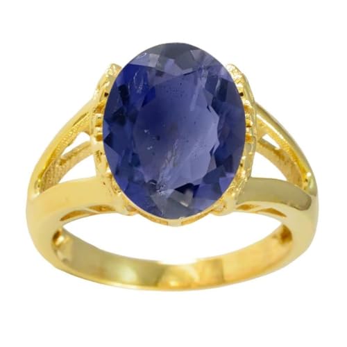 Image of 55Carat Choose Your Color Genuine Stone Ring 18K Gold Plated Oval Handmade Jewellery for Gift Sizes 4-13