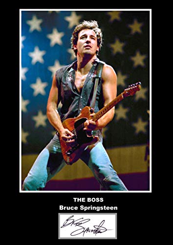 Póster de Bruce Springsteen firmado y autografiado A4 con foto inspiradora del jefe   SIGNED BY THE STARS   Póster   Decoración para el hogar y la oficina   Sala de estar