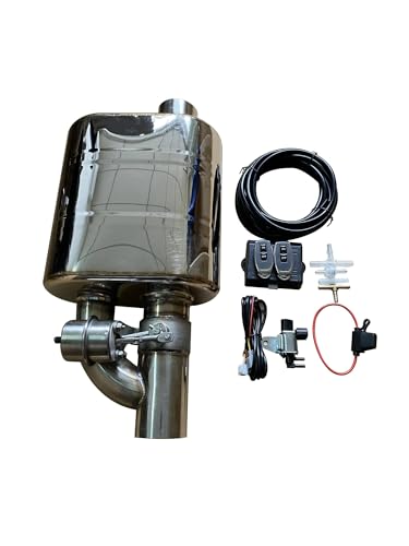 ZSHYTWE Tubo Escape Coche Interruptor De Control Remoto por Ondas Sonoras para Tambor De Válvula De Acero Inoxidable De Silenciador De Escape Universal De Automóvil Punta Escape(Left 63mm A)