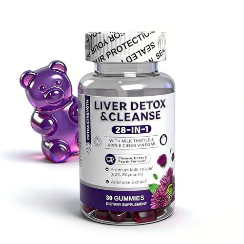 Biduka 28-in-1 Formula Liver Cleanse Detox & Repair Gummies with Milk Thistle & Apple Cider Vinegar Gummies