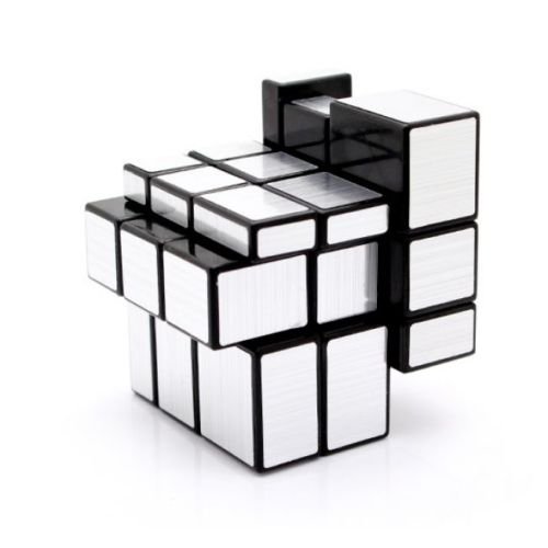 Image of Hawkister QiYi Silver Mirror 3x3 Speed Cube | Shape-Shifting 3x3x3 Puzzle | Metallic Silver & Anti-Pop Design, 57mm Smooth Turning Logic Brain Teaser for Kids & Adults