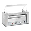 Royal Catering RC-RG5DC Hotdoggrill Voor 8 worsten Output 1.420 Roestvrij staal 2 aparte warmtezones Verwarming lade…