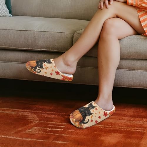 Forchrinse Fall Slippers for Women Men Closed Toe House Slippers Reusable Fuzzy Slipper for Spa Hotel Travel3