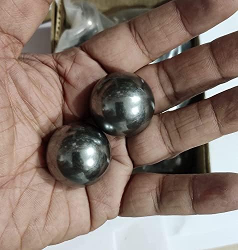 OMX Steel Bearing Ball, No Holes, Weight of 1 Ball is 111 Gram, Silver Full Solid Iron Balls (30 MM, 2 PC)