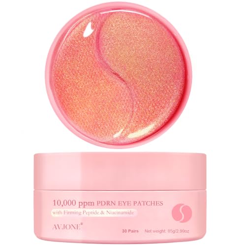 AVJONE PDRN Under Eye Patches 60 Count, Hydrogel Eye Mask for Dark Circles & Puffiness, Firming Peptide + Niacinamide for Fine Lines & Wrinkles (30 Pairs)