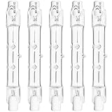 Haraqi 5 Pack Dimmable 100W R7s Halogen Bulbs 78mm, 2800K Warm White 230V Security Light Bulbs J-Type Linear Light Bulbs, for Work Light, Ceiling Lights, Floodlight, Landscape Lighting