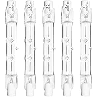 Haraqi 5 Pack Dimmable 100W R7s Halogen Bulbs 78mm, 2800K Warm White 230V Security Light Bulbs J-Type Linear Light Bulbs, for Work Light, Ceiling Lights, Floodlight, Landscape Lighting