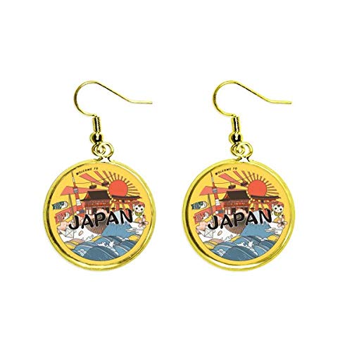 Pendientes de la cultura japonesa Edo dorados perfectos para tus eventos de gala