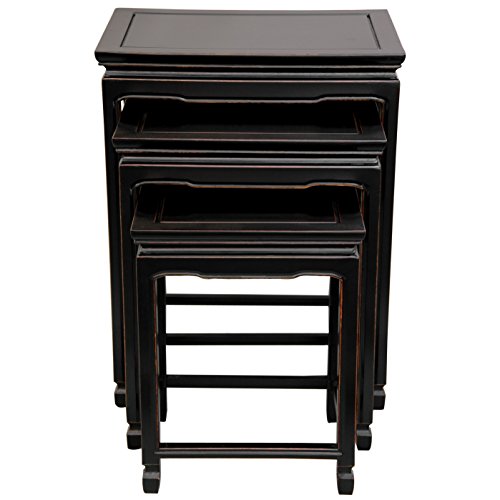 Oriental Furniture Rosewood Nesting Tables - Antique Black Oriental Furniture Rosewood Nesting Tables - Antique Black