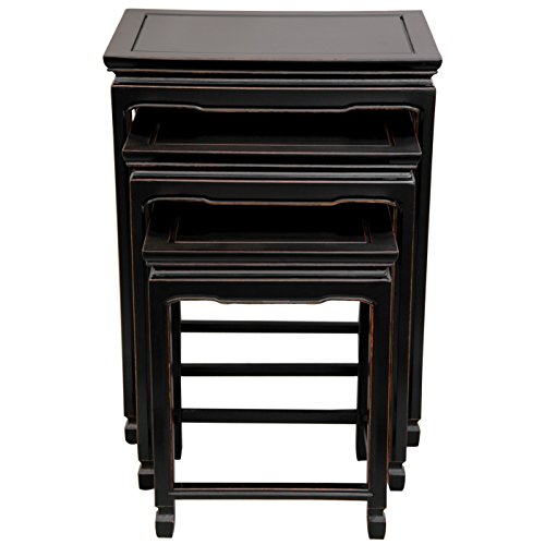 nesting tables black - Oriental Furniture Rosewood Nesting Tables - Antique Black