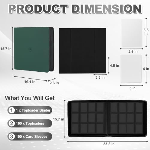 Image of Top Loader Binder 12 Pocket, Holds 480 Toploaders, 100 Toploaders INCLUDED