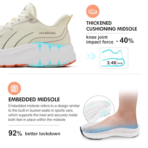 Image of JACKSHIBO Wide Toe Box Shoes Men Arch Support Slip On Zero Drop Sneakers | Slip in, Orthopedic Plantar Fasciitis, Running Walking Athletic, Tennis Workout Gym, Hands Free, Width, Thick Cushion Sole
