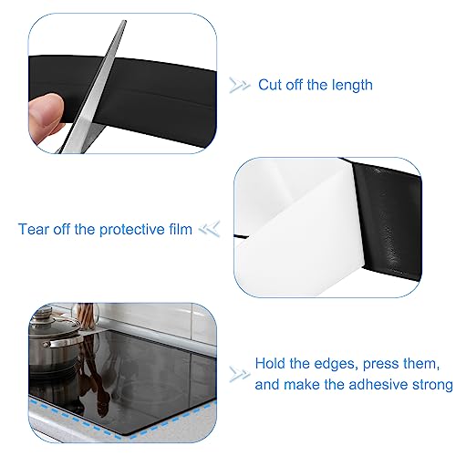 Image of uxcell Waterproof Seal Caulk Strip Tape Self Adhesive, 3pcs 10.5 Ft L x 1.5 inch W PVC Sealing Tape Caulking Tape for Kitchen Countertop, Bathroom, Toilet, Bathtub Floor Wall Corner, Black