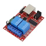 Placa de relé de 2 vías LAN Ethernet con módulo controlador de interruptor de retardo, con luces indicadoras de estado de alimentación y relé para servidor WEB