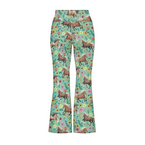 Xpyiqun Flared Leggings for Girls 5-14 Tummy Control Flare Yoga Pants High Waisted Bell Bottoms Slim Dance Bootcut2