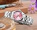 Women Watch Classic Silver Stainless Steel Waterproof Quartz Analog Watch Fashion Ladies Wrist Watches (Elegant Pink)