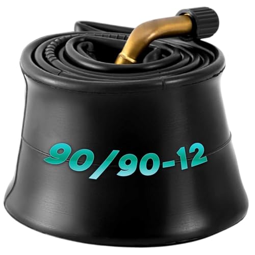 90/90-12 Inner Tube with Bent Valve for Scooter 90 90 12 Tube for Tire Thickened Design, Butyl Rubber(1pc)