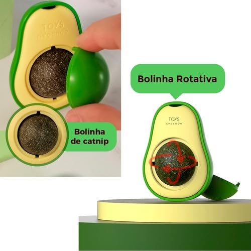 Brinquedo Interativo para Gatos em Formato de Abacate com Catnip Natural - Nepeta cataria para Felic