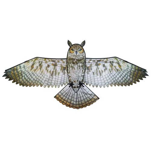 In the Breeze 3375 — 70-inch Great Horned Owl Kite — Realistic Printed Bird of Prey Kite; Single-Line Easy-Flying; Kite Line Included…