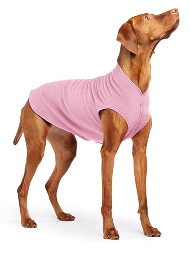 Image of Goldpaw Stretch Fleece Dog Sweater - with Spandex for 4-Way Stretch - Soft, Comfortable Dog Coat - Machine Washable - Made in the USA - Rose - Size 18