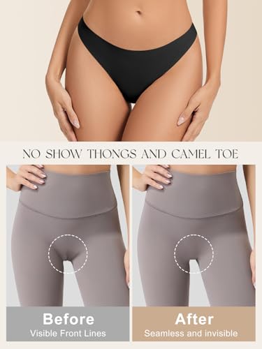 Image of Seamless Camel Toe Thongs for Women Invisible Thong Panty Liners No Show Camel toe G-Strings Workout Underwear