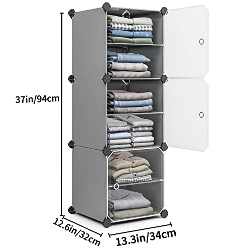 Maginels 3-Cube Storage Organizer, Stackable Cubby Shelf, Easy Assemble, Closet Organizers With Doors, Clothing Storage For Bedroom,Livingroom,Black #TOP2
