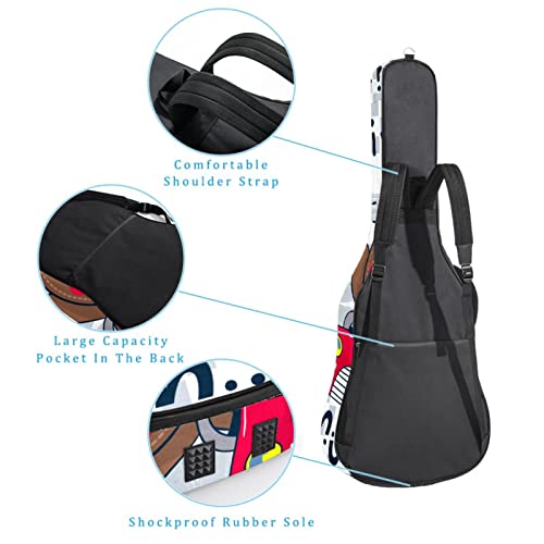 Housse en tissu Oxford imperméable pour guitare avec bandoulière réglable - Les Beatles, Paul McCartney, John Lennon, RIngo Starr, George Harrison Housse en tissu Oxford imperméable pour guitare avec bandoulière réglable – Image 4