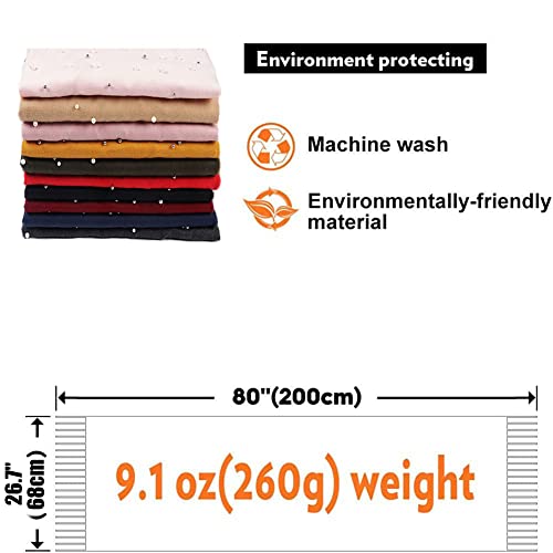 Women Cashmere Scarves Shawl With Artificial Pearls, Winter Warm Pashmina Shawl Wrap Soft Long Scarf4