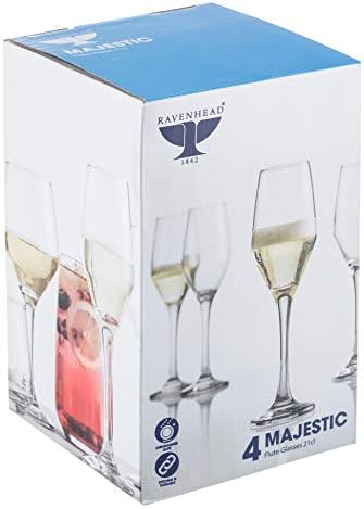 Ravenhead 0041.387 Majestic Set of 4 Prosecco/Champagne Flutes 21Cl, Clear
