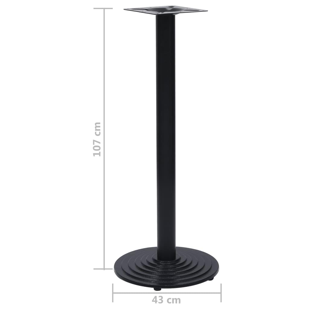 Telaio per tavolo da bistrot, nero, in ghisa, Ø 43 x 107 cm, stabile, per tavolo da pranzo, tavolino da caffè, tavolino con piastra di montaggio e viti per un facile fissaggio e riparazione