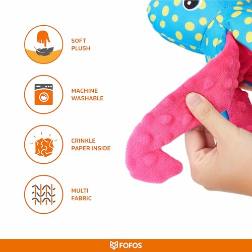 Image of BarkButler x FOFOS Sealife Octopus Soft Dog Toy- Tough Plush & Squeaky Toys for Dogs, Dog Toys for Medium Dogs (5-20kgs) - Blue