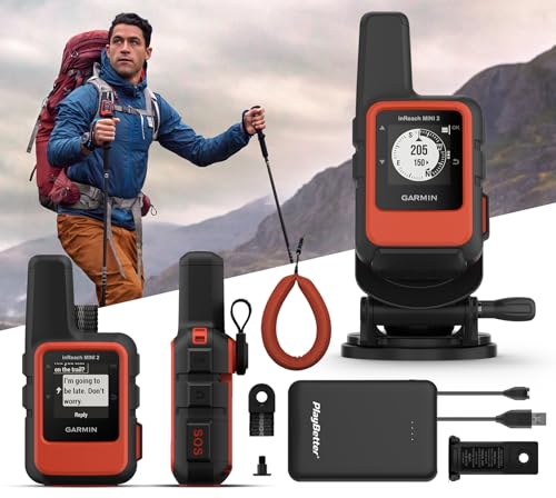 Garmin inReach Mini 2, Lightweight and Compact Satellite Communicator, Hiking Handheld, Orange - 010-02602-00