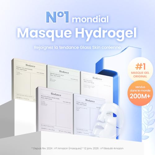 BIODANCE Hydro Cera-nol Real Deep, Masque Visage Hydrogel, Masque de Nuit Hydratant et Apaisant, Soin Après-Soleil, K-Beauty Coréenne, 4 Masques – vue 2