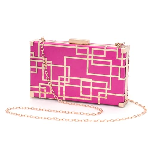 Image of CARIEDO Women Evening Bag Elegant Clutch Purse Exquisite Velvet Metal Hollow out Handbags Prom Wedding Party