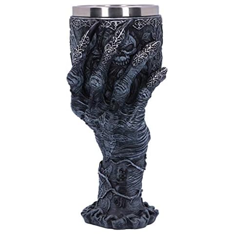 Nemesis Now Baphomet's Grabp Horror Handkelch, Polyresin, Schwarz und Silber Cover