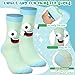 Jamntower Crazy Silly Funny Wacky Socks Monster Socks 3D Eyes Novelty Fashion Cartoon Fuzzy for Gifts, Party Costume(Light Green,M,Classic)