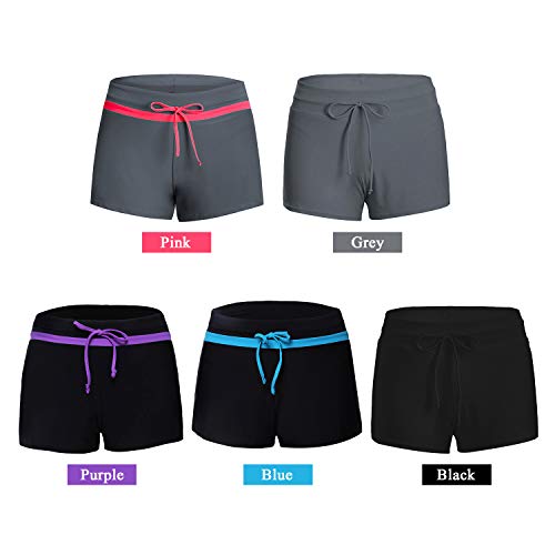 Ajcoflt Calções de banho com cordão ajustável para mulheres, com forro curto, calções de banho para