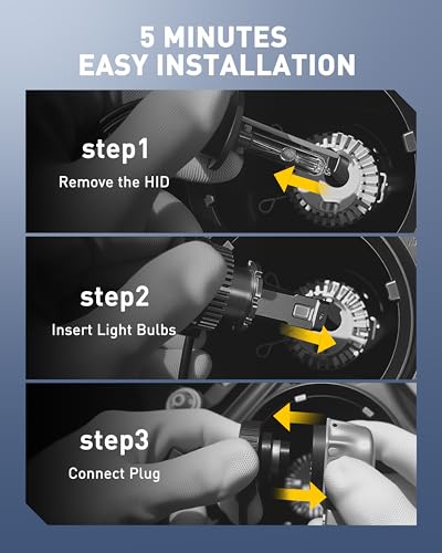 Image of AUXITO D4S D4R Fog Light Bulbs, 50000LM 6500K Cool White, Pack of 2